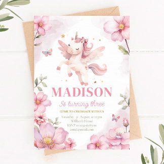 Convite de Aniversário do Unicórn