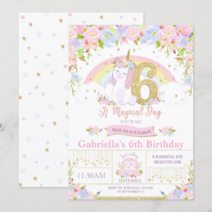 Convite de Aniversário do Unicorn 6