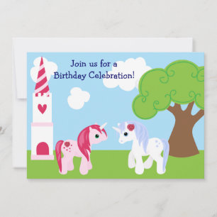 Convite de Aniversário do Unicórn Bonito