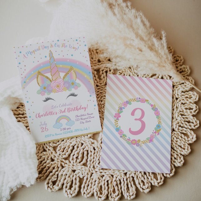 Convite de Aniversário do Unicórn, Convite do Part (Criador carregado)