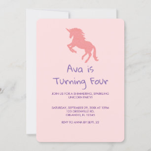 Convite de Aniversário do Unicorn Rainbow Pastel