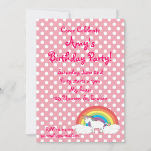Convite de aniversário do Unicórnio