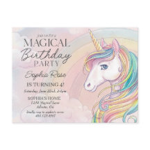 Convite de aniversário do Unicórnio, festa de aniv