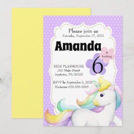 Convite de Aniversário do Unicórnio Mágico, Unicór
