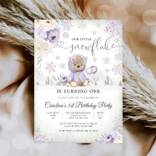 Convite de Aniversário do Ursinho de Inverno