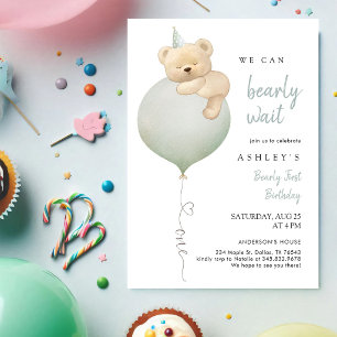 Convite de Aniversário do Ursinho Teddy Mal Podemo