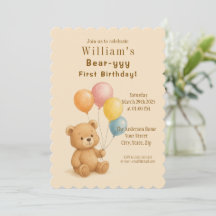 Convite de Aniversário do Urso de Teddy Adorável