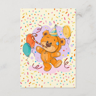 Convite de aniversário do urso de ursinho