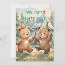 Convite de Aniversário do Urso Gêmeo para Download
