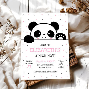 Convite de Aniversário do Urso Panda