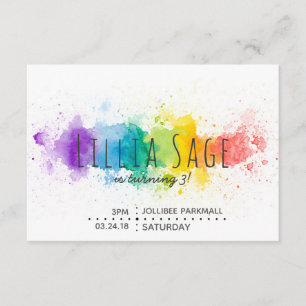 Convite de Aniversário do Watercolor Splatter
