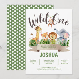 Convite de Aniversário do Wild One Safari Kid