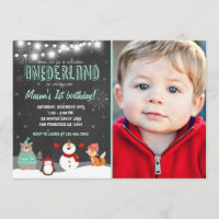 Convite de aniversário do Winter ONEderland Mint