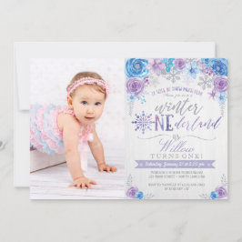 Convite de Aniversário do Winter ONEderland Snowfl