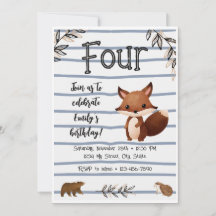 Convite de Aniversário do Woodland