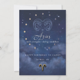 Convite de Aniversário do Zodíaco de Áries