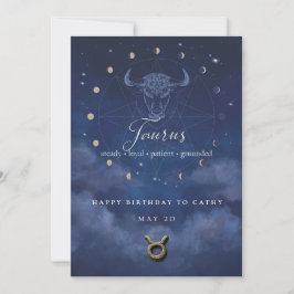 Convite de Aniversário do Zodíaco de Touro