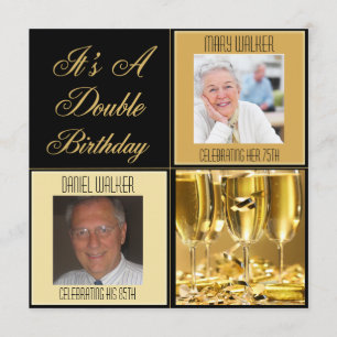 Convite de aniversário dobro para alguma idade