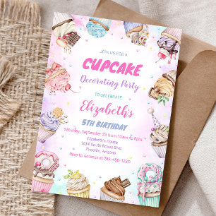 Convite de Aniversário Doce Cupcake