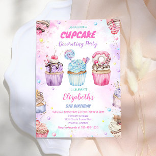 Convite de Aniversário Doce Cupcake