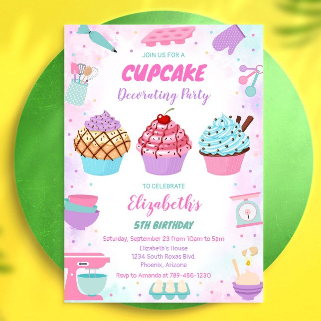 Convite de Aniversário Doce Cupcake (Criador carregado)