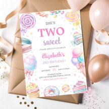 Convite de Aniversário Doce Dupla de Doces