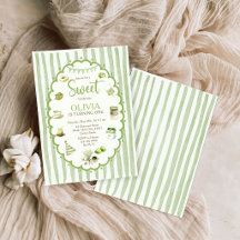 Convite de Aniversário Doce Matcha Verde