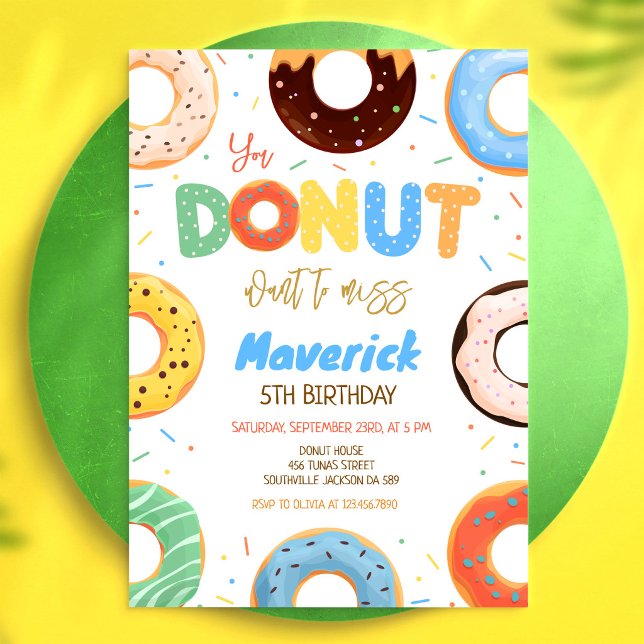 Convite de Aniversário Donut (Criador carregado)
