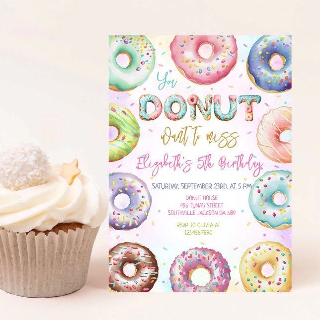 Convite de Aniversário Donut (Criador carregado)