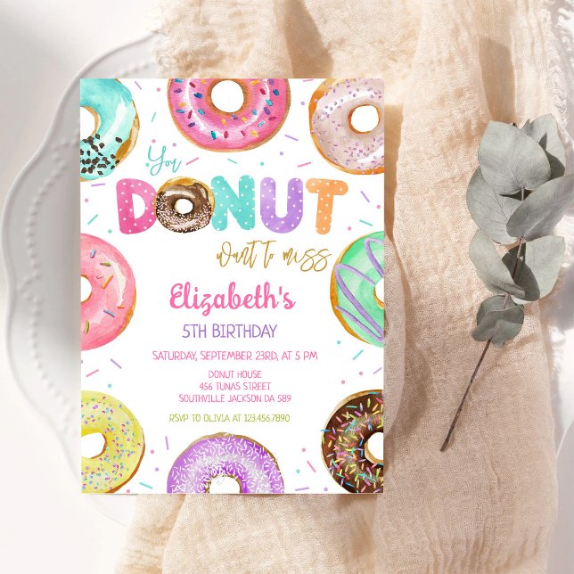Convite de Aniversário Donut (Criador carregado)