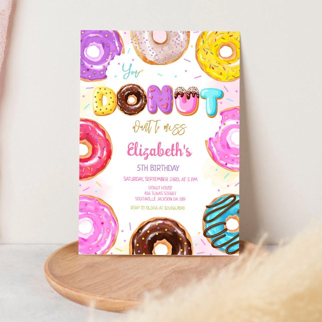 Convite de Aniversário Donut (Criador carregado)