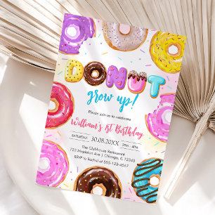 Convite de Aniversário Donut Grow Up Donut