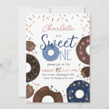 Convite de Aniversário Donut Sweet One