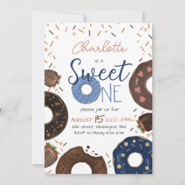 Convite de Aniversário Donut Sweet One