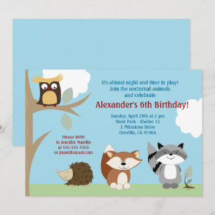 Convite de aniversário dos animais da floresta