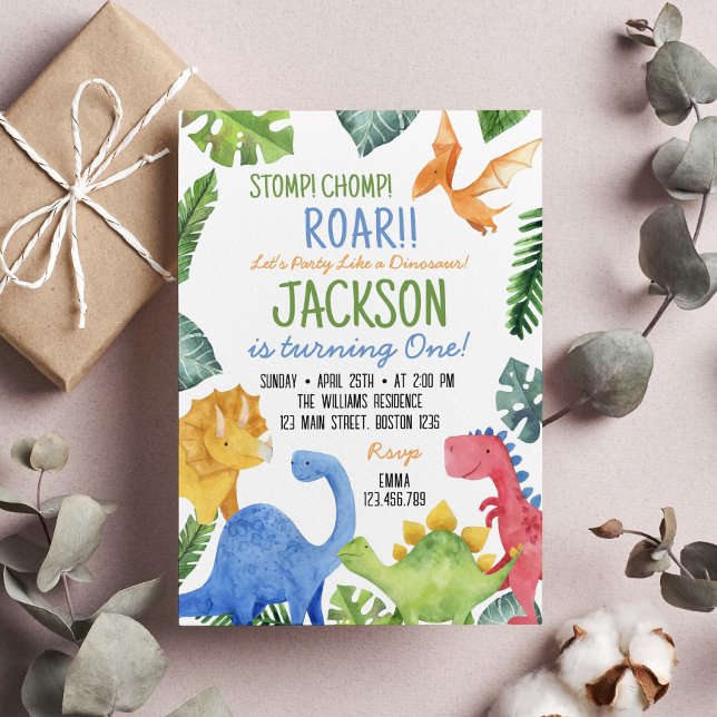 Convite de aniversário dos dinossauros (Criador carregado)