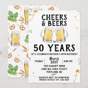 Convite de aniversário dos elogios & das cervejas