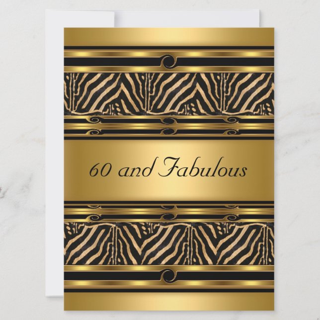 Convite de Aniversário Dourado 60 e Fabuloso (Frente)