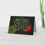 Convite de aniversário dourado do 80 do jardim<br><div class="desc">Fogos-de-artifício brilhantes que explodem para comemorar um aniversário do 80 neste convite a um partido. Um convite de aniversário de travamento do olho que você possa personalizar a seus próprios detalhes.</div>