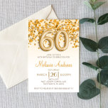 Convite de aniversário Dourado Glitter 60th<br><div class="desc">Este é um brilho dourado e confetti temido 60º Convite de Festa de aniversário. O design consiste de um design de confete de ouro elegante e divertido com brilho incluído. Este é um tema de aniversário fofo para trazer seu sexagésimo aniversário para a sala de aula! 60</div>