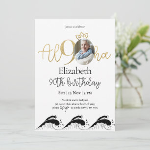 Convite De Aniversário Dourado Para 90 Tropicais C