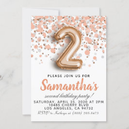 Convite de aniversário Dourado para Rosa segundo