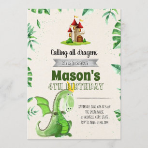 Convite de aniversário Dragon