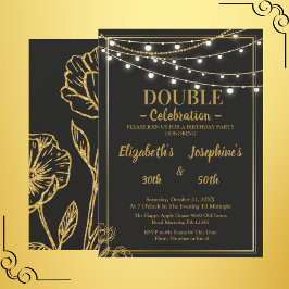 Convite de Aniversário Duplo Elegante