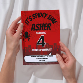 Convite de Aniversário É Hora do Spidey | Editável