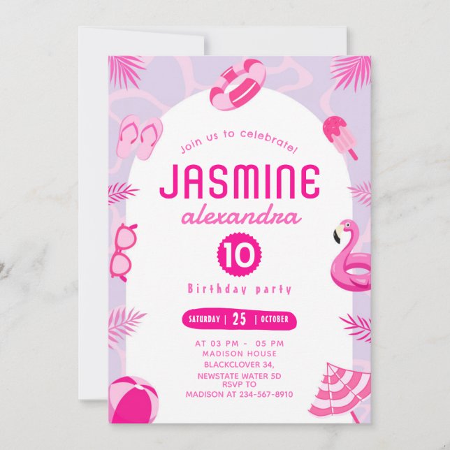 Convite de Aniversário Editável para Partido de Pi (Frente)