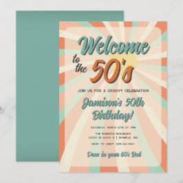 Convite de Aniversário Editável Vintage Retro Lara