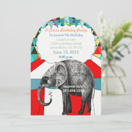 Convite de aniversário Elefante Circus