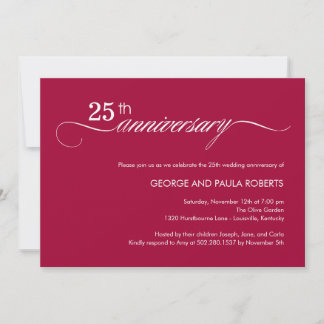 Convite de Aniversário Elegant Script (Framboesa)
