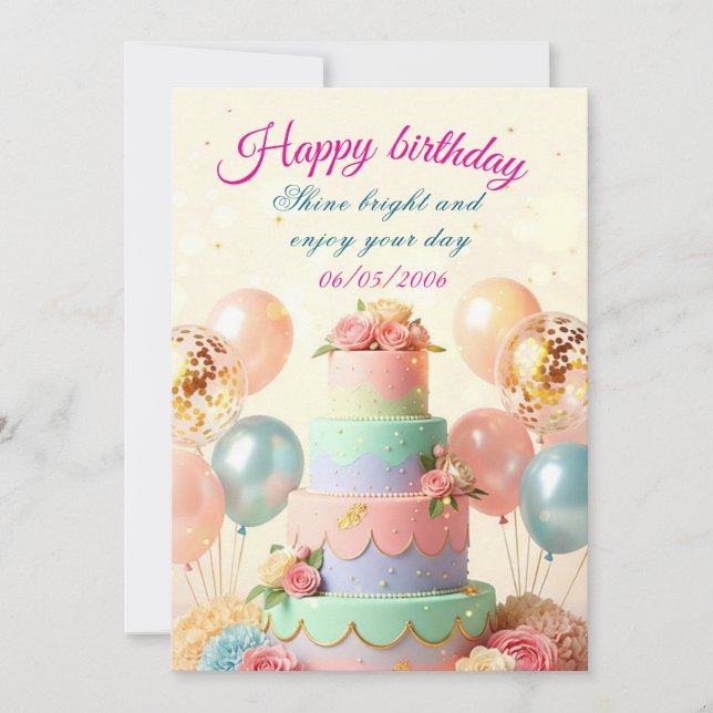 Convite de Aniversário, Elegante e Personalizável (Frente)
